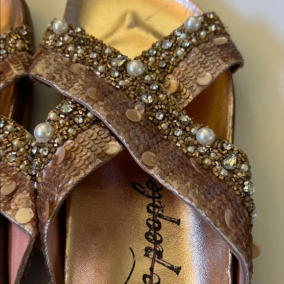 Free People Beaded Sandals - Pink and Gold - Picture 7 of 8